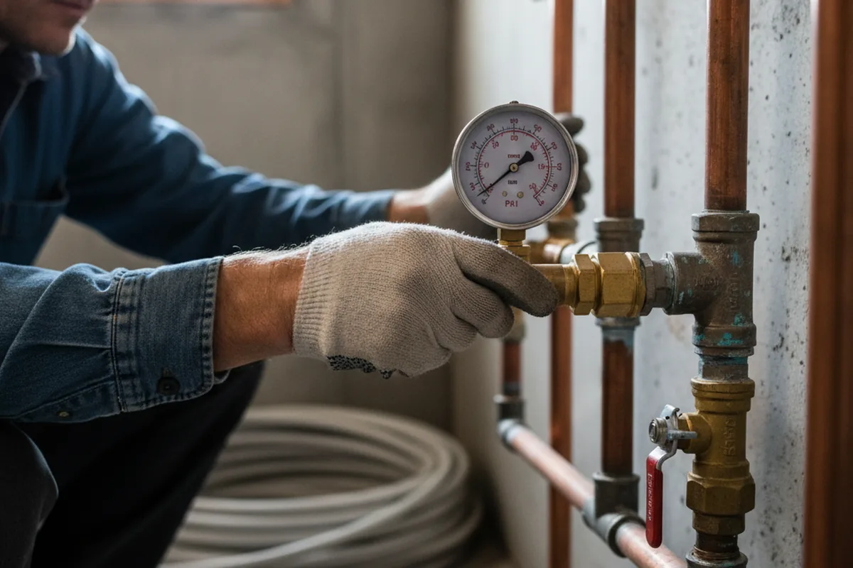 Pressure testing a repaired line during Water Line Repair in Midvale